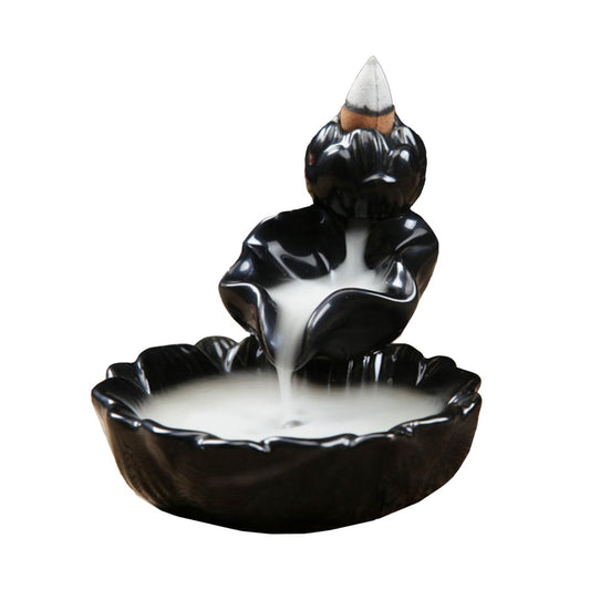 Water lily ceramic backflow burner